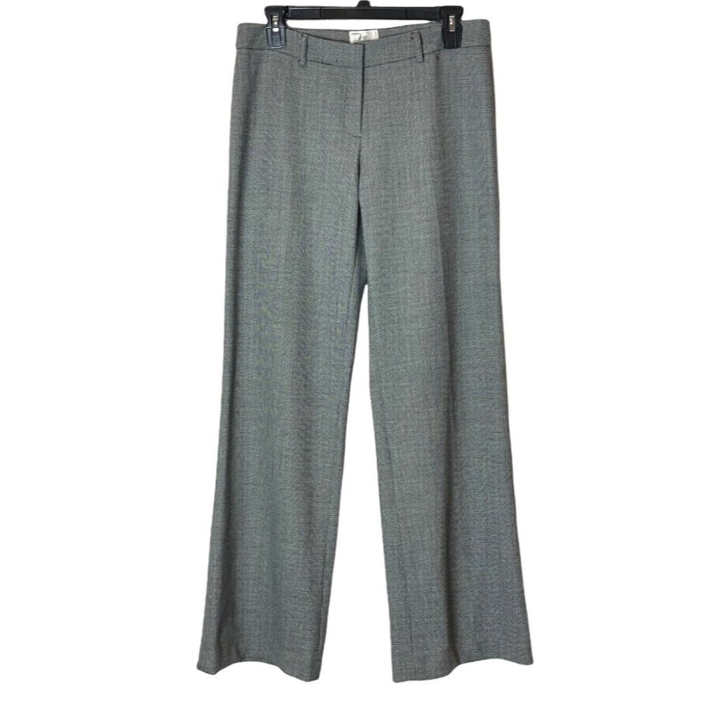 Milly Black & White Micro-Dot Wide Leg Wool Blend Dress Trouser Pants Size 6